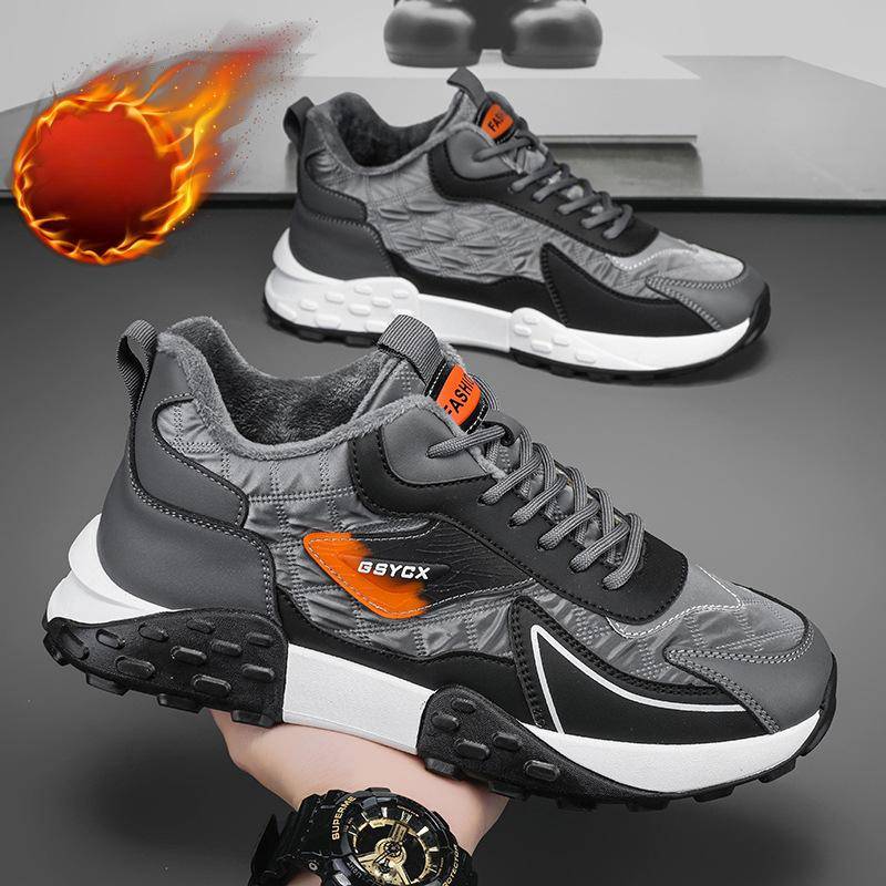 Herbst/Winter Neue Warmhalten Plüsch Isolierung Dicke Sohle Sport und Freizeit Männer Schuhe 41 grau von Joom DACH