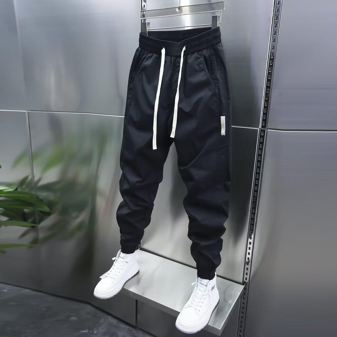 Herbst 2023 Herren Slim-Fit koreanische Haremshose mit elastischen Bündchen L schwarz von Joom DACH