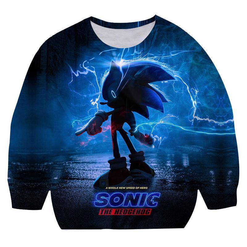 Herbst 2025 Jungen Sonic 2 Pullover Rundhals Sweatshirt Cartoon Kinder Langarm Sweatshirt Kinderbekleidung Baby Jungen Cartoon Oberteil 2-14 Jahre 5-6 Years von Joom DACH