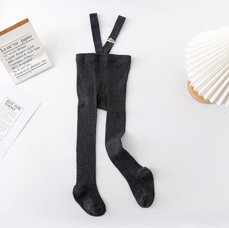 Herbst Baby Strumpfhosen mit Trägern Gestrickte Baumwolle Kleinkind Hosenträger Hosen Kinder Strumpfhosen Säugling Overalls für Mädchen Jungen Leggings M 1-3Y graue von Joom DACH
