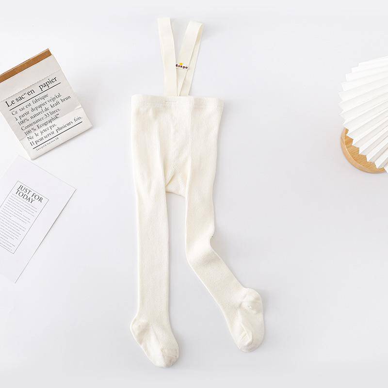 Herbst Baby Strumpfhosen mit Trägern Gestrickte Baumwolle Kleinkind Hosenträger Hosen Kinder Strumpfhosen Säugling Overalls für Mädchen Jungen Leggings S 0-1Y weiß von Joom DACH