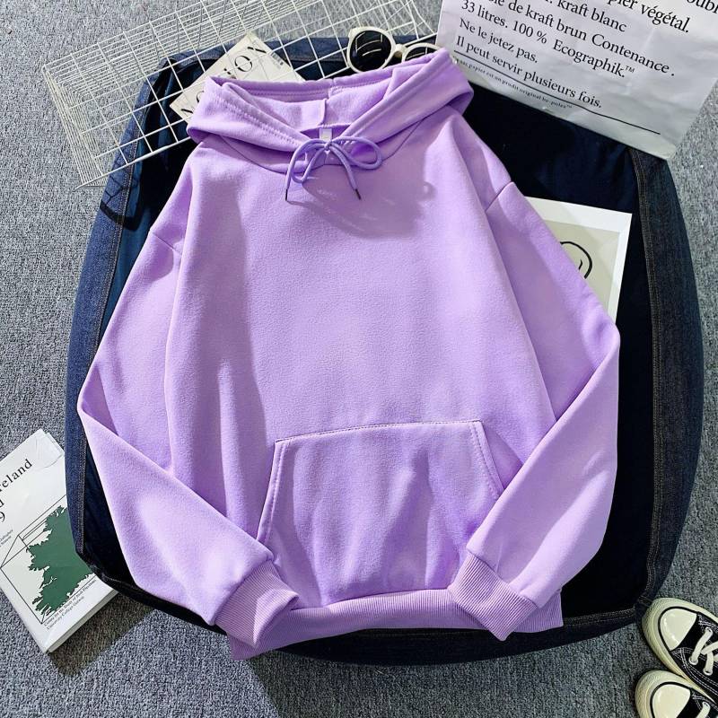 Herbst Casual Damen Solid Hoodie Bequeme Strecth Sweatshirts Lose Tasche Warme Kleidung Fashion Street Damen Pullover M von Joom DACH