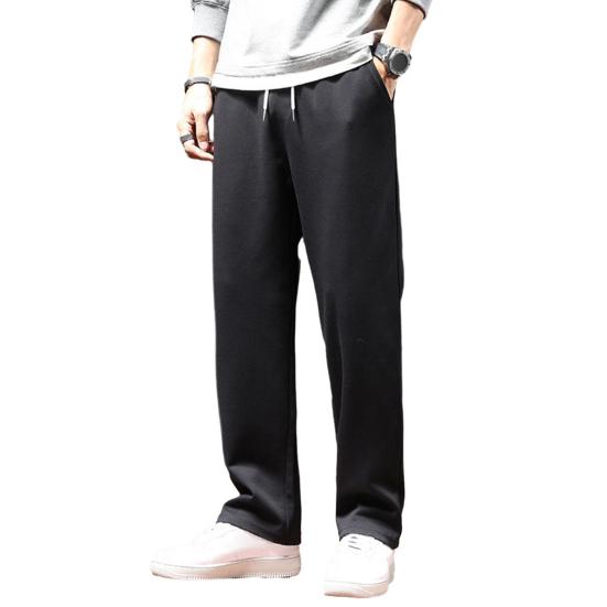 Herbst Casual Männer Jogger Hosen Lose Breite Bein Jogginghose Elastische Taille Kordelzug Taschen Sport Hosen 2XL von Joom DACH