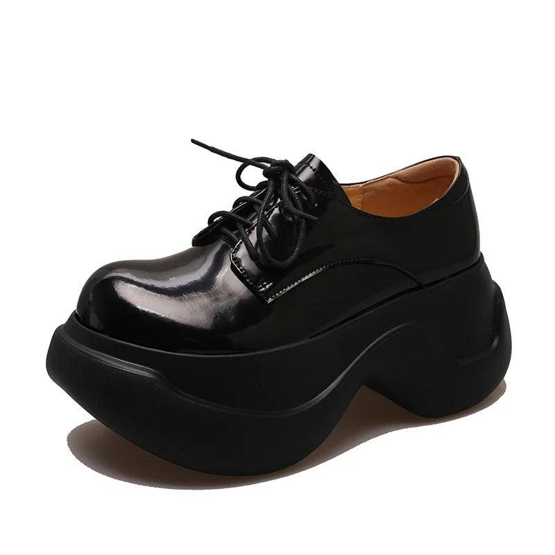 Herbst Damen Chunky Sneakers Mode Schnürschuhe Plateauschuhe für Damen Outdoor Erhöhte Strapazierfähige Damenschuhe 40 von Joom DACH