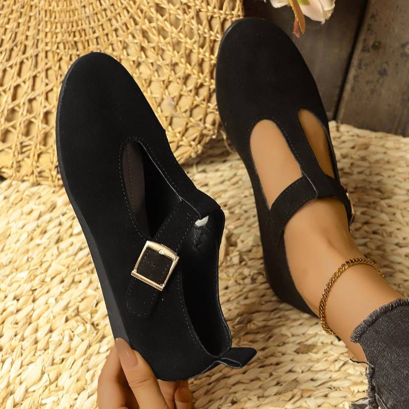 Herbst Damen Flats Schuhe Mode Runde Zehenpartie Slipper Loafer Damen Elegant Mary Jane Schuhe Weicher Flacher Absatz Ballerinas Schuhe Damen 39 von Joom DACH