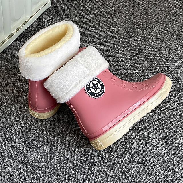 Herbst Damen Gummistiefel Mode wasserdichte Stiefel Damen bunte Regenstiefel Garten rutschfeste Wasserschuhe 35-40 38 von Joom DACH