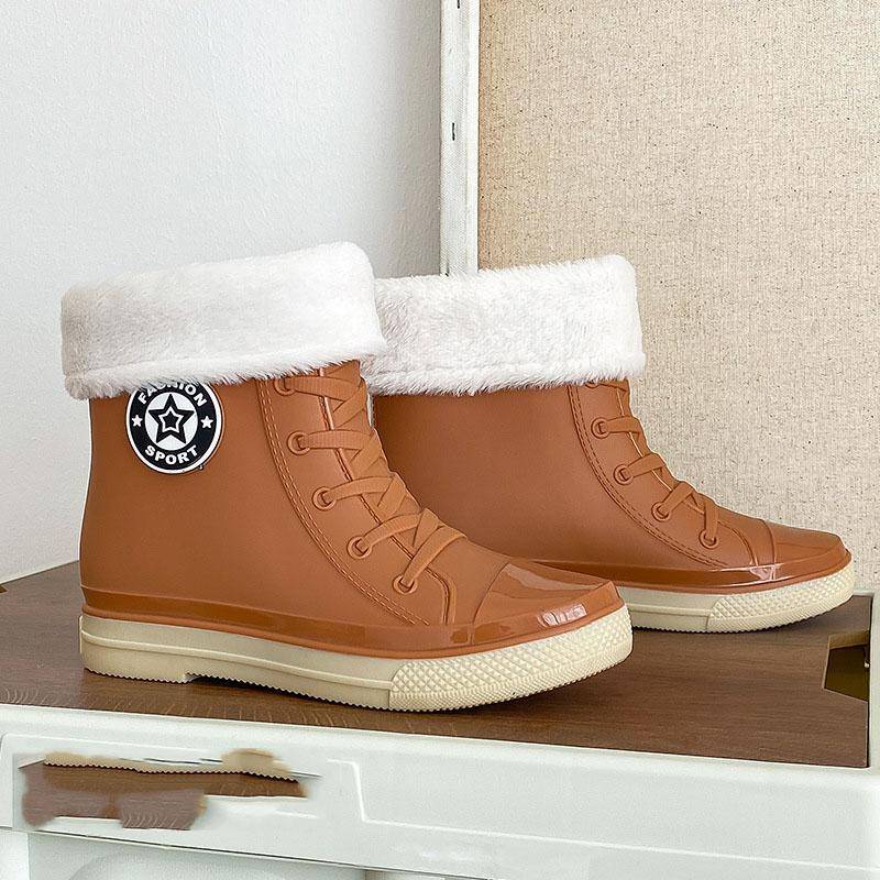 Herbst Damen Gummistiefel Mode wasserdichte Stiefel Damen bunte Regenstiefel Garten rutschfeste Wasserschuhe 35-40 40 von Joom DACH