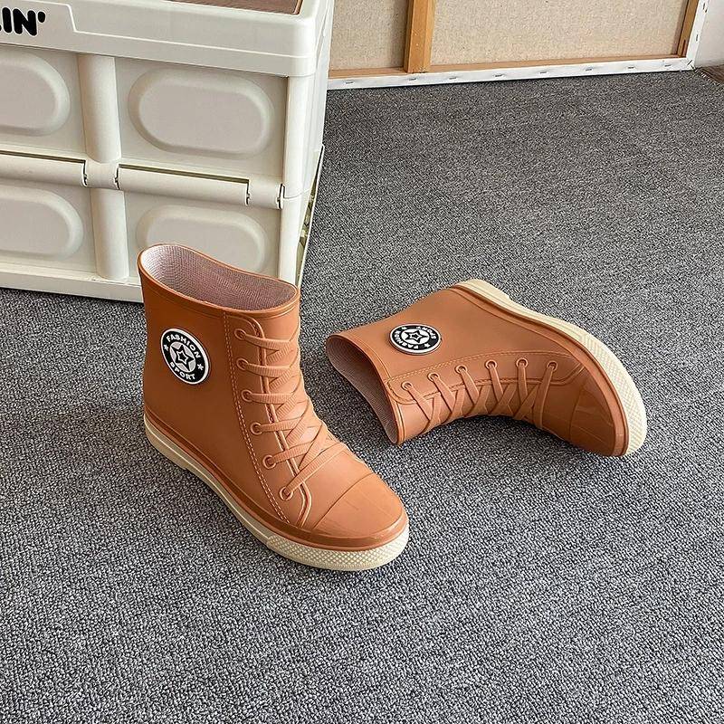 Herbst Damen Gummistiefel Mode wasserdichte Stiefel Damen bunte Regenstiefel Garten rutschfeste Wasserschuhe 35-40 40 von Joom DACH