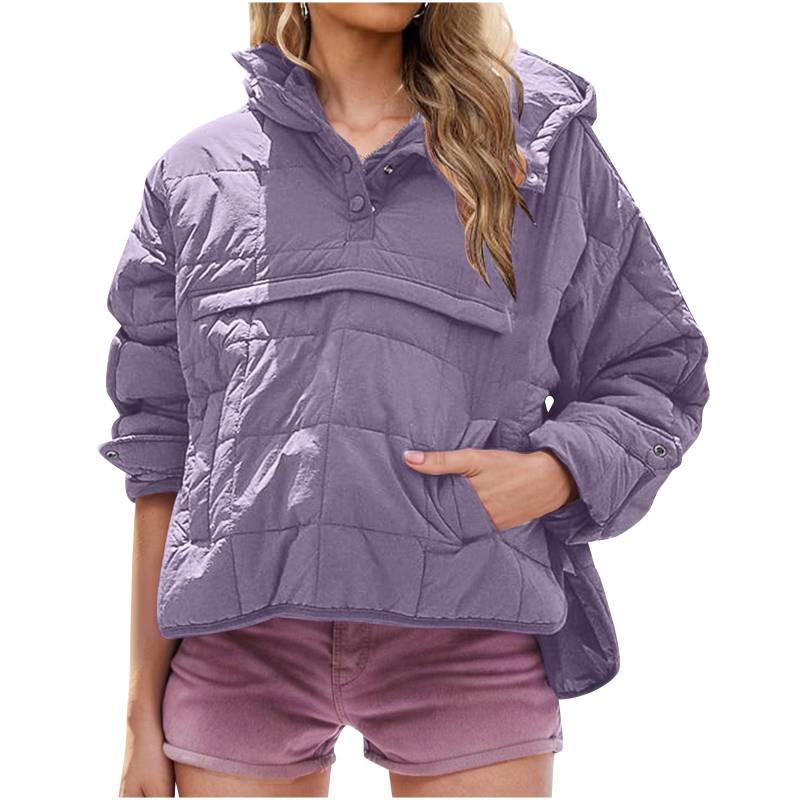 Herbst Damen Parka Mantel Schwarz Uni Langarm Kapuze Tasche Jacke Damen Mantel Trendige Wattierung Mode Lässig Damen Kleidung XXL violett Herbst Damen Parka Mantel Schwarz Uni Langarm Kapuze Tasche Jacke Damen Mantel Trendige Wattierung Mode Lässig Damen Kleidung XXL violett von Joom DACH