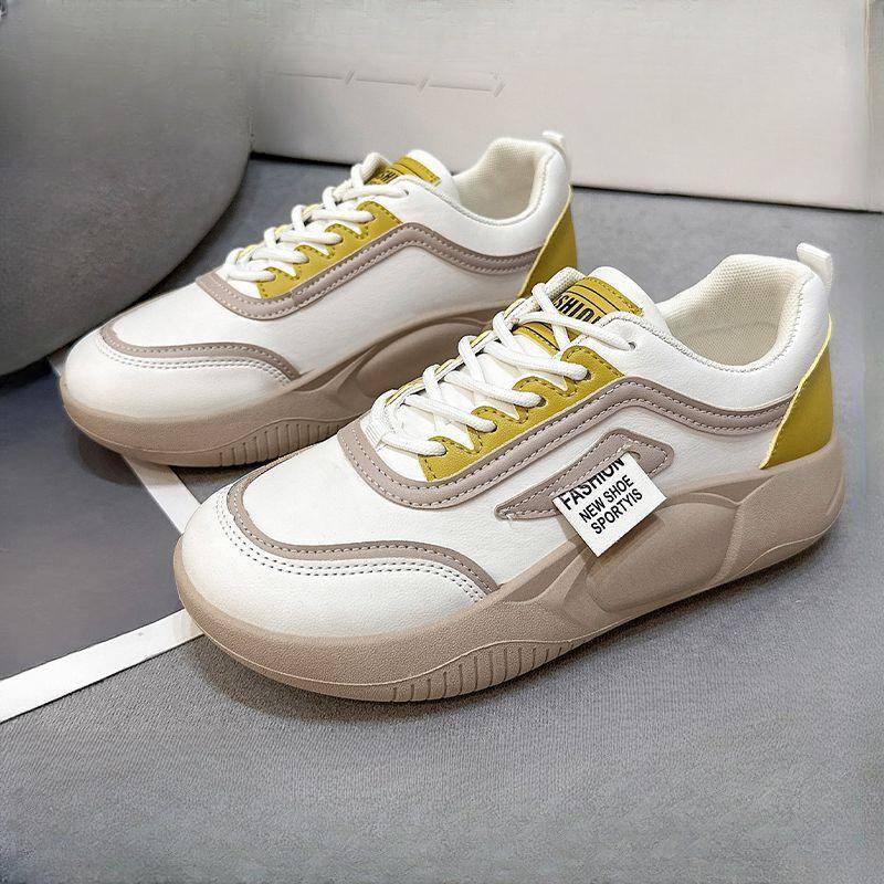 Herbst Damen Vulkanisierte Neue Schuhe Sportliche Slipper Bequeme Lauf-Sneakers Damen Dicksohlige Schnürschuhe Freizeit 37 von Joom DACH