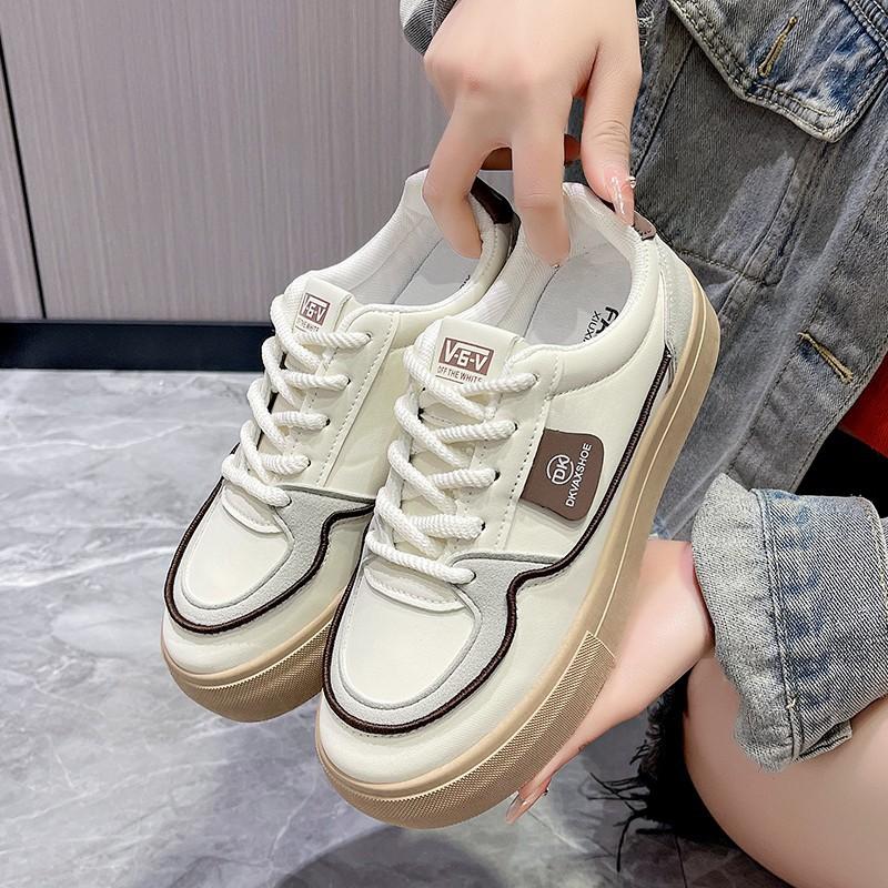 Herbst Dünne Weiße Schuhe Damen Neue Flache Beliebte Freizeit-Sneakers Sneakers 40 dunkelbraune von Joom DACH