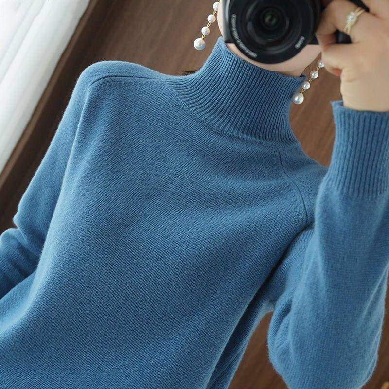 Herbst Frauen Pullover Winter Dame Pullover Tops Weibliche Kleidung Rollkragen Gestrickte Grundlegende Solide Tees Hemd 2XL blau Herbst Frauen Pullover Winter Dame Pullover Tops Weibliche Kleidung Rollkragen Gestrickte Grundlegende Solide Tees Hemd 2XL blau von Joom DACH