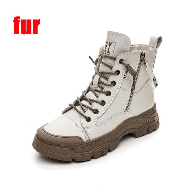 Herbst Frühen Winter Schuhe Aus Echtem Leder Mode Stiefel für Frauen Dicke Sohle Frauen Stiefeletten Damen Botas 39 von Joom DACH