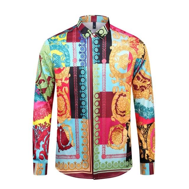 Herbst Herren 3D-Druck Hawaiian Freizeithemden Marke Streetwear Herren Strickjacke Premium Langarm Hemden L von Joom DACH