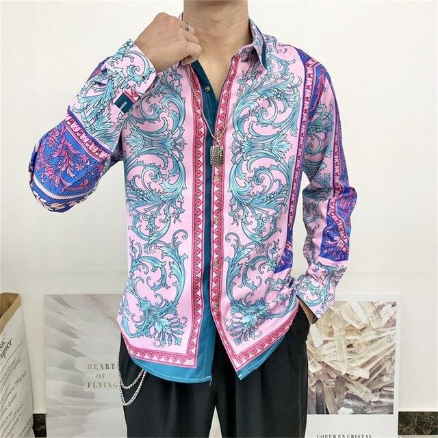 Herbst Herren 3D-Druck Hawaiian Freizeithemden Marke Streetwear Herren Strickjacke Premium Langarm Hemden L von Joom DACH