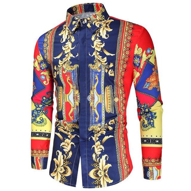 Herbst Herren 3D-Druck Hawaiian Freizeithemden Marke Streetwear Herren Strickjacke Premium Langarm Hemden L von Joom DACH