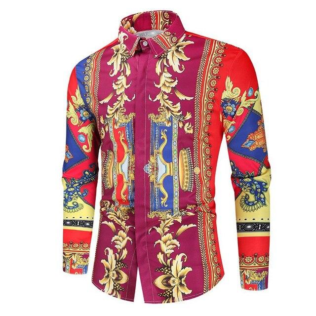 Herbst Herren 3D-Druck Hawaiian Freizeithemden Marke Streetwear Herren Strickjacke Premium Langarm Hemden L von Joom DACH