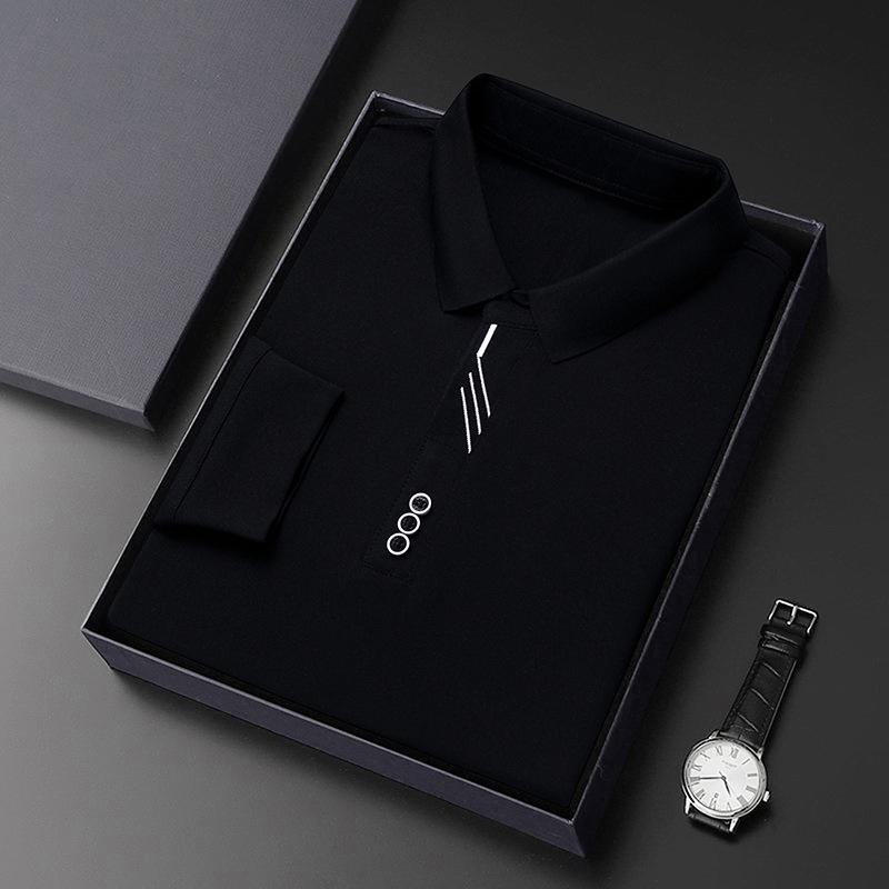 Herbst Herren Langarm Poloshirt Mittelalterlicher Papa Lockeres Oberteil Herren Revers Freizeit T-Shirt XXXXL von Joom DACH