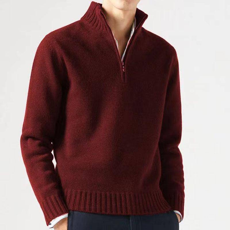 Herbst Herren Rollkragenpullover Strickpullover Einfarbig Langarmpullover Männlich Lässig Täglich Warme Mäntel 3XL dunkelrote von Joom DACH
