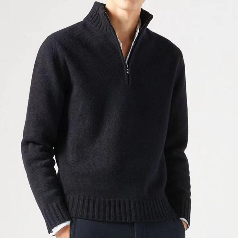 Herbst Herren Rollkragenpullover Strickpullover Einfarbig Langarmpullover Männlich Lässig Täglich Warme Mäntel L schwarz von Joom DACH