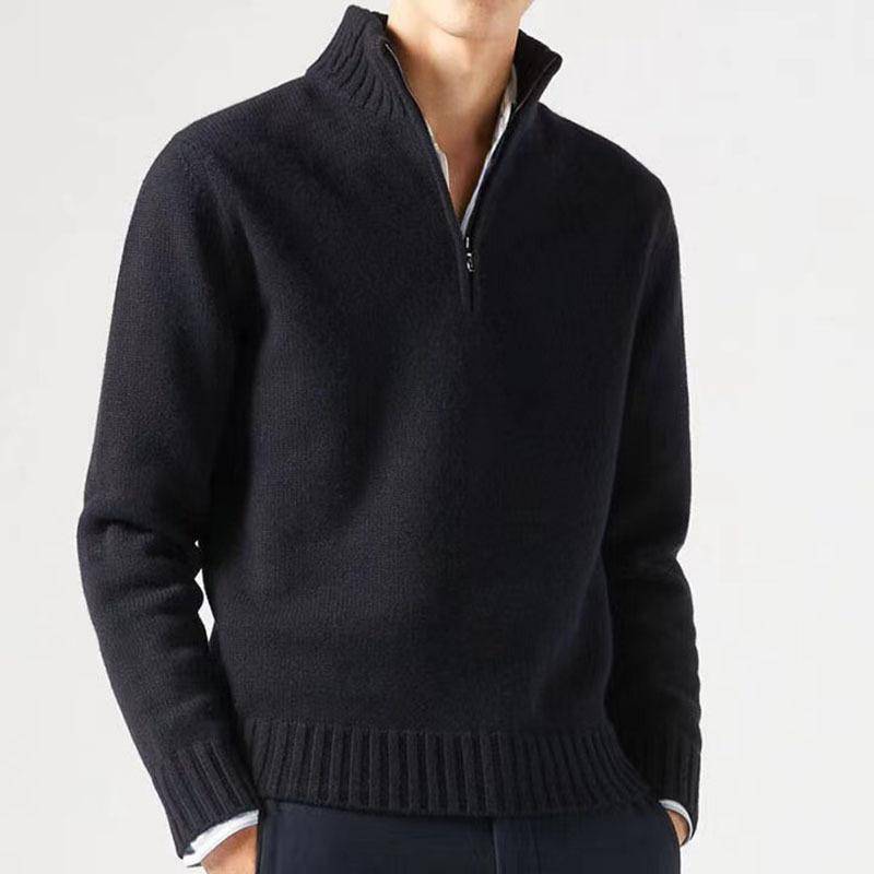 Herbst Herren Rollkragenpullover Strickpullover Einfarbig Langarmpullover Männlich Lässig Täglich Warme Mäntel L schwarz von Joom DACH