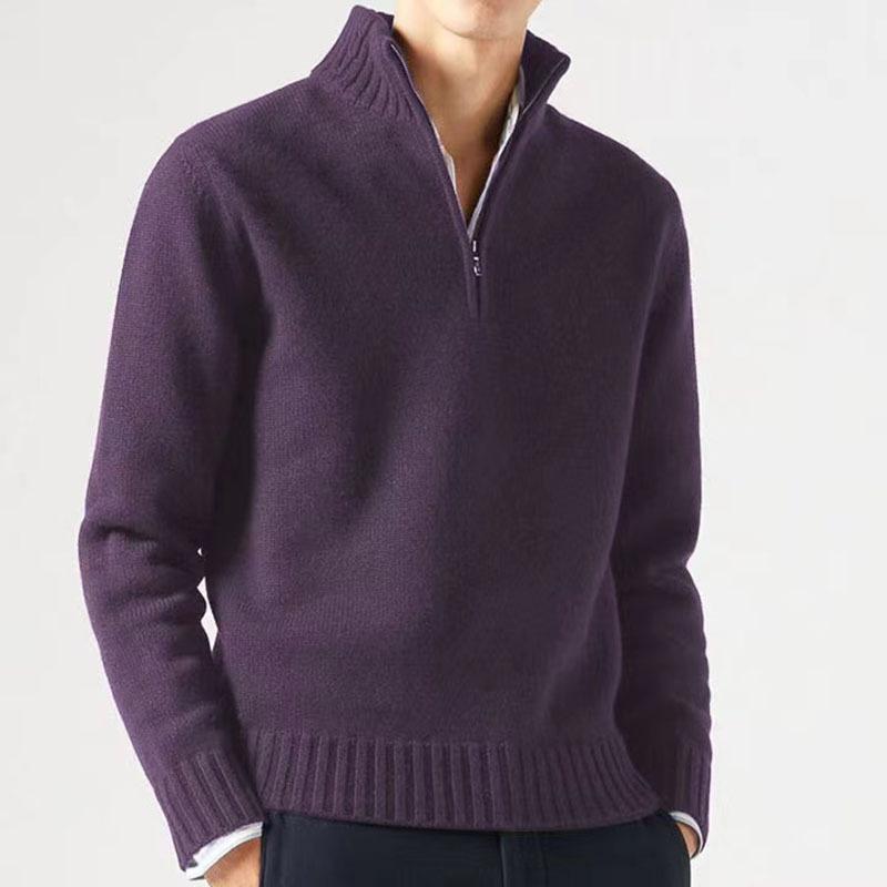 Herbst Herren Rollkragenpullover Strickpullover Einfarbig Langarmpullover Männlich Lässig Täglich Warme Mäntel M violett von Joom DACH