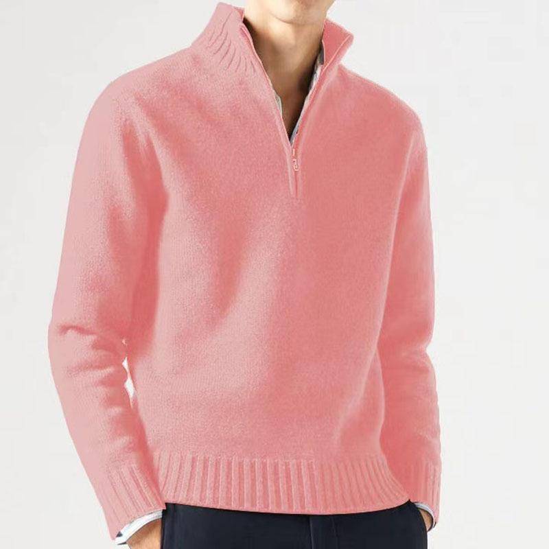 Herbst Herren Rollkragenpullover Strickpullover Einfarbig Langarmpullover Männlich Lässig Täglich Warme Mäntel XS rosa von Joom DACH