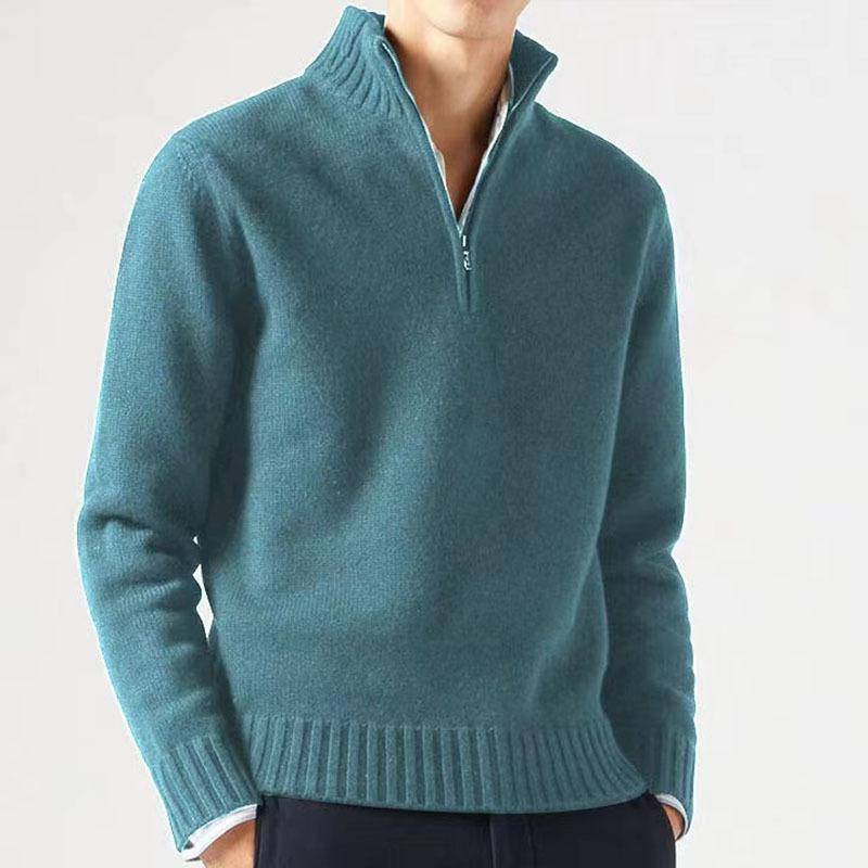 Herbst Herren Rollkragenpullover Strickpullover Einfarbig Langarmpullover Männlich Lässig Täglich Warme Mäntel XS see-blaue von Joom DACH