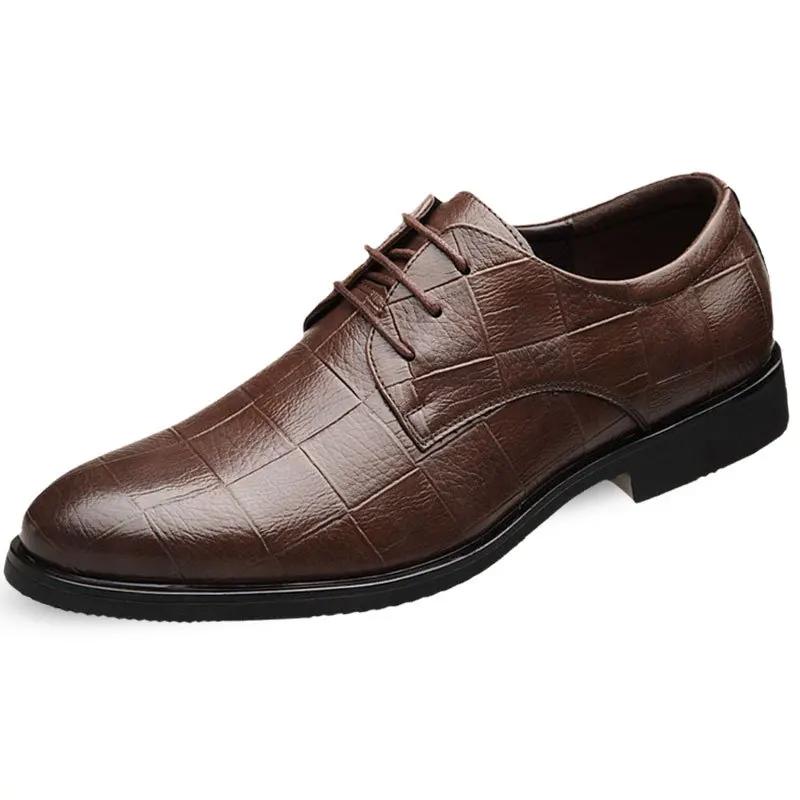 Herbst Herrenschuhe Klassisches Design Herren Business Anzugschuh Schwarzes Leder Bequeme Freizeitschuhe Männlich Hochzeitspartyschuhe 43 braun von Joom DACH
