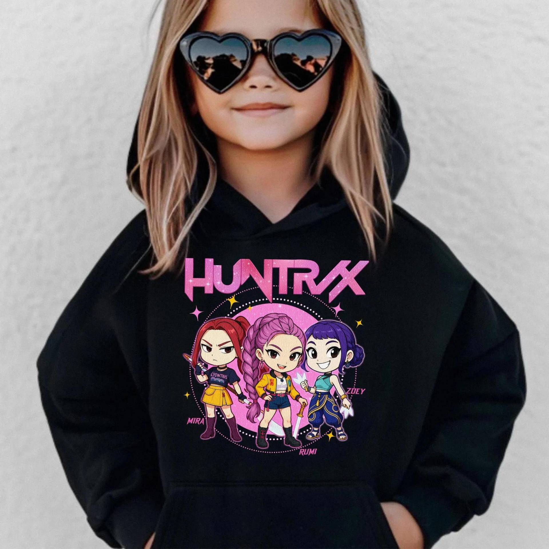 Herbst Huntrix Dämonenjäger 3D-gedruckte Hoodies Modische Lässige Sport Langarm Kinder Mädchen Kapuzen-Sweatshirts 140 von Joom DACH