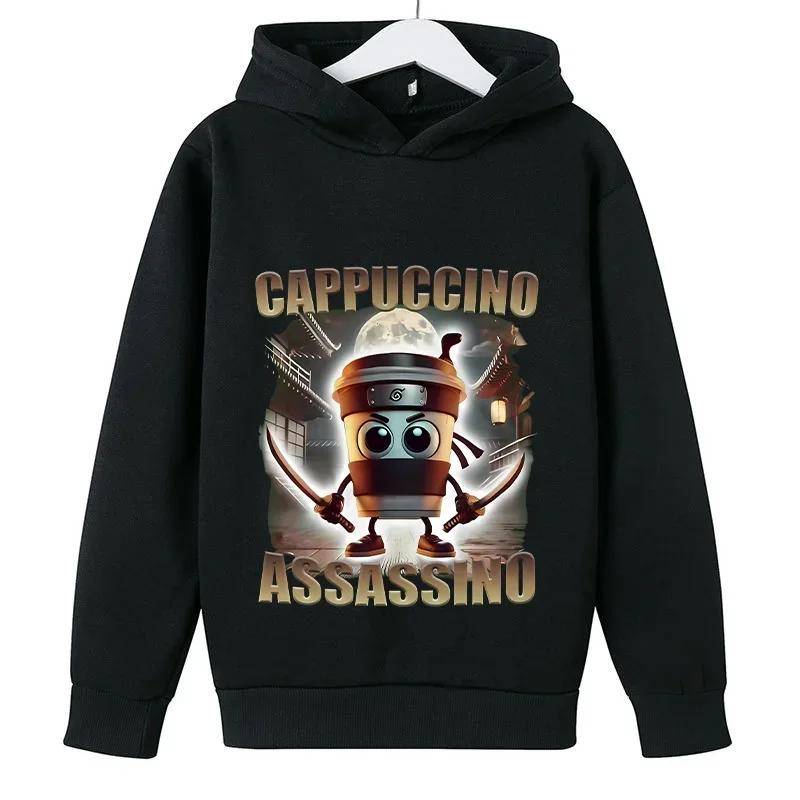Herbst Italienischer Brainrot Print Kinder Hoodie Mode Lässig Jungen Sweatshirt Mädchen Harajuku Langarm Kind Lustiger Warmer Pullover 160 von Joom DACH
