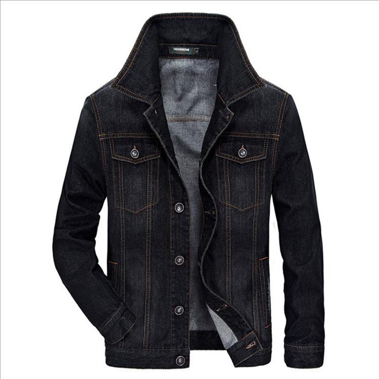 Herbst Jeansjacke Herren Lässig Locker Herren Einlagige Jeansjacke Herrenjacke 4XL von Joom DACH