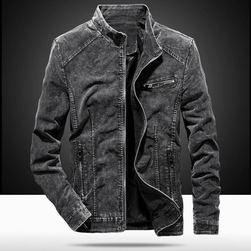 Herbst-Jeansjacke für Herren, Jugendjacke im koreanischen Stil, trendige, schlanke Herrenoberteile, Herrenjacke 2XL von Joom DACH