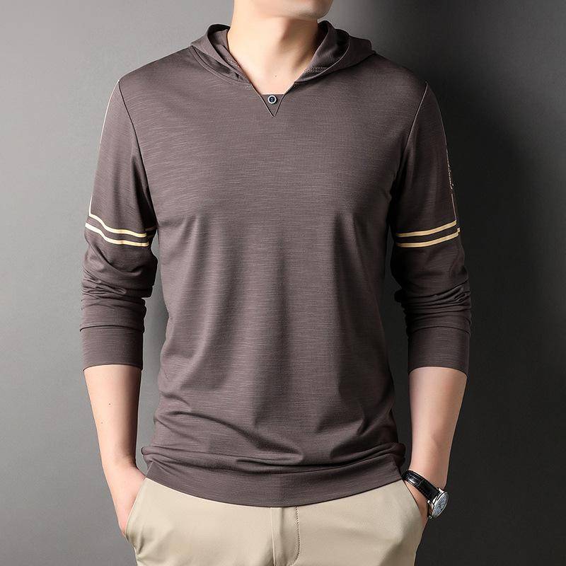 Herbst Kapuzen-T-Shirt Herren Neu Langarm Outdoor Herren Bedruckt Sport Jugend Lässiges Sweatshirt Oberes T-Shirt XXXL von Joom DACH