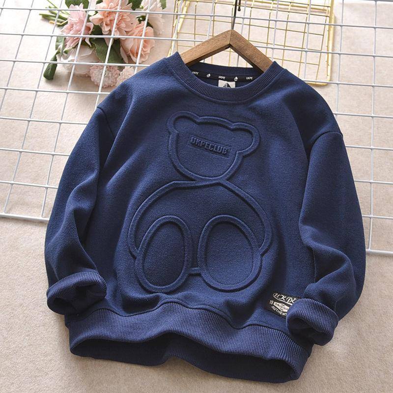 Herbst Kinder Casual Print Bär Sweatshirt Langarm Baumwolle Tops 110 dunkelblaue von Joom DACH