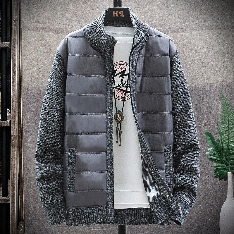 Herbst Koreanische Oansatz männer Pullover mit Dicke und Samt männer Strickjacke Gestrickte Sweatercoats Feste Jacke Männlich M-3XL XXXL dunkelgraue von Joom DACH