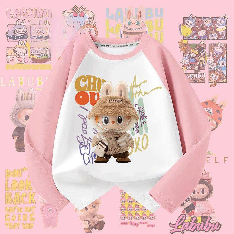 Herbst Kinder Reines Baumwoll Langarm T-Shirt, Mädchen Freizeit Top T-Shirt 140 von Joom DACH