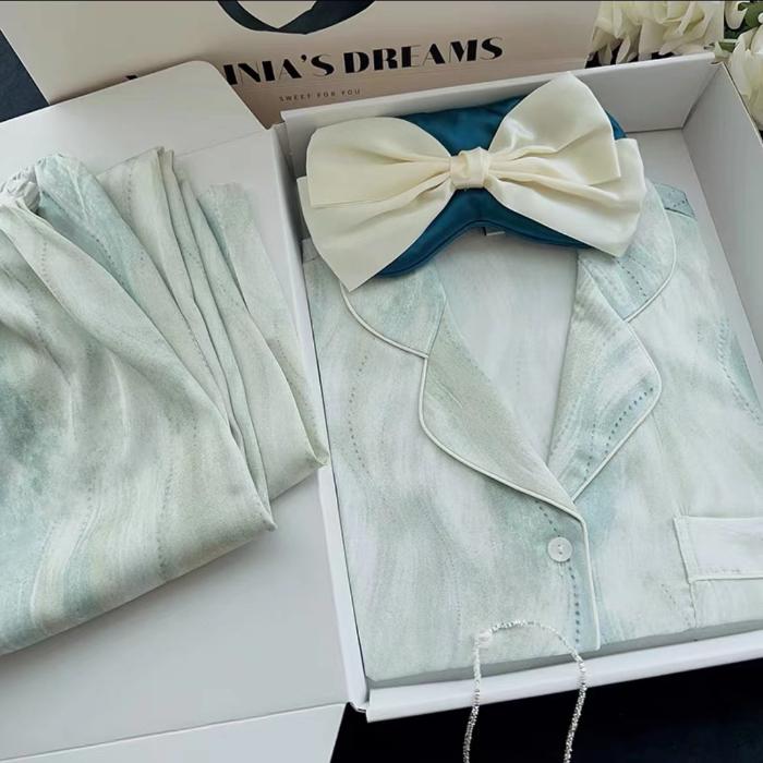 Herbst Neu Damen Pyjama Revers Strickjacke Hauskleidung für Damen Niedlicher Hasen Druck Prinzessinnen Hauskleidung M von Joom DACH