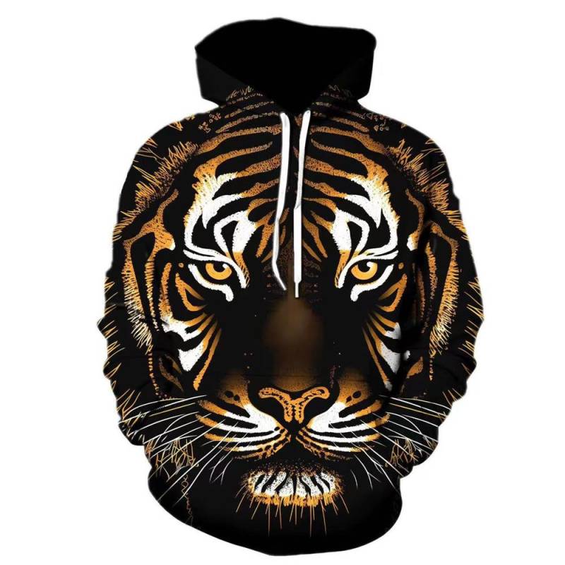 Herbst Neu Tiger Serie Bedrucktes Sweatshirt 3D Sweatshirt Herren Lockerer Pullover Hoodie Sweatshirt XL von Joom DACH