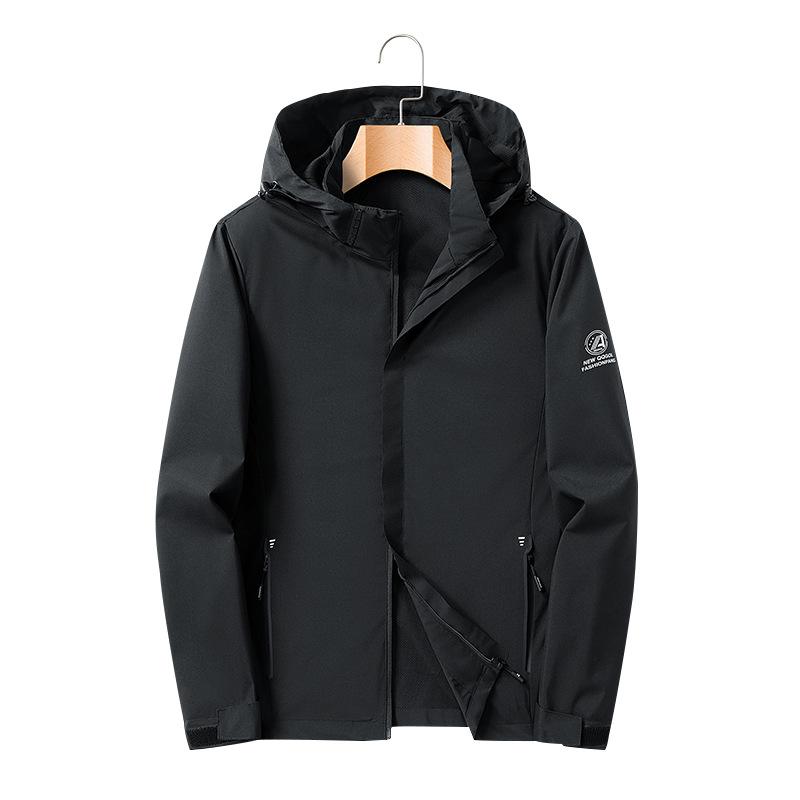 Herbst Neue Casual Winddicht Mit Kapuze Jacke Jacke herren Outdoor Mantel Jacke herren Einteiler 3XL schwarz von Joom DACH
