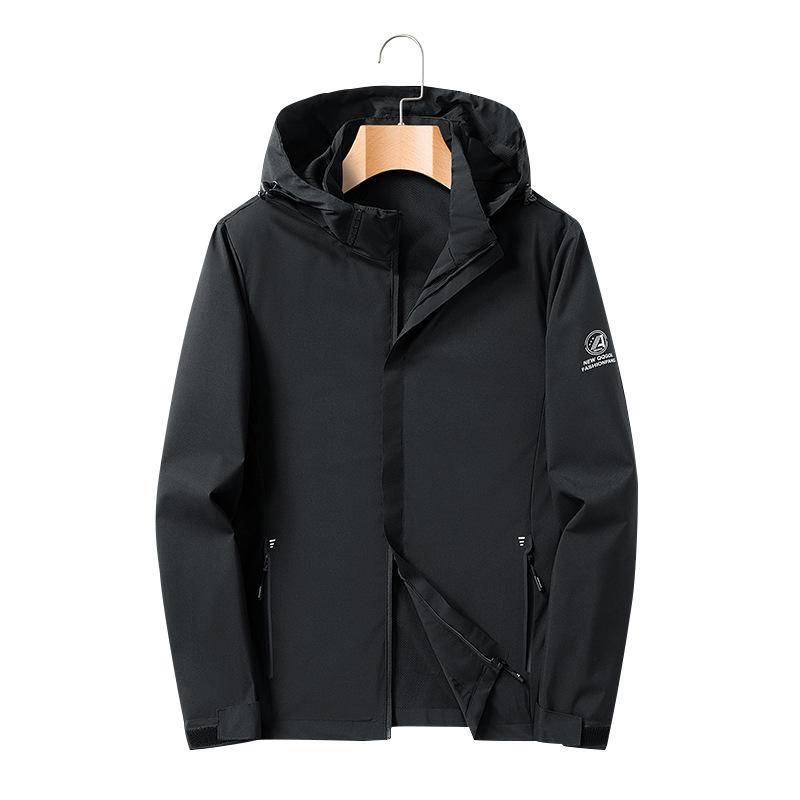 Herbst Neue Casual Winddicht Mit Kapuze Jacke Jacke herren Outdoor Mantel Jacke herren Einteiler 3XL schwarz von Joom DACH