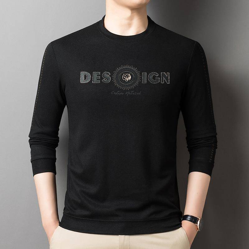 Herbst Neue Herren Bedrucktes Rundhals Unterhemd Langarm T-Shirt Jugend Pullover Herrenpullover XXXXL von Joom DACH