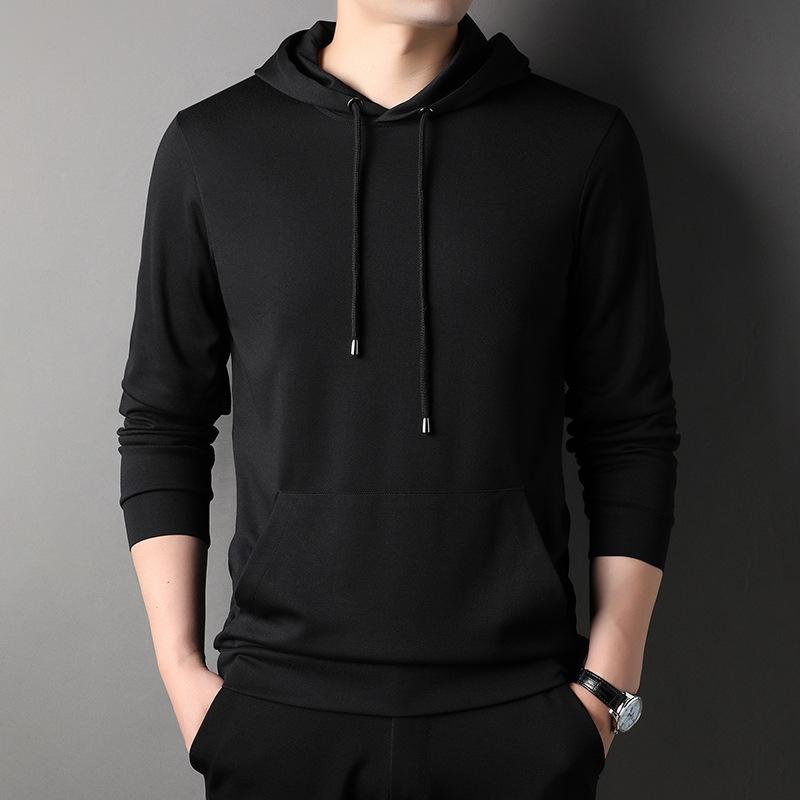 Herbst Neue Herren Langarm Hoodie Casual Fashion Base Top Herren Atmungsaktiver Mantel 4XL von Joom DACH