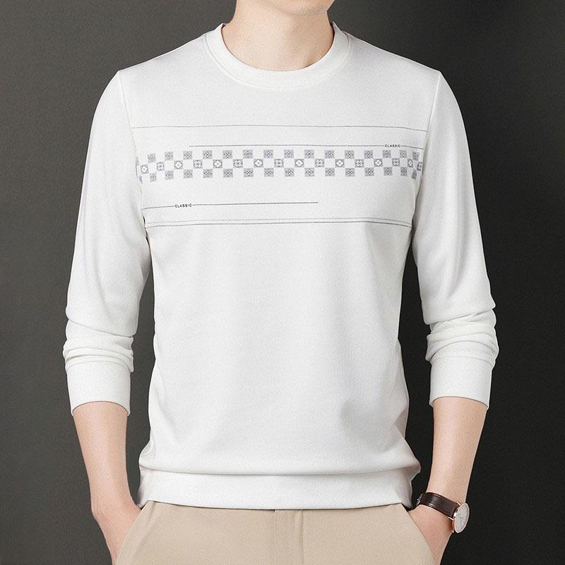 Herbst Neue Herren Langarm T-Shirt Herren Koreanischen Stil Lose Einfarbig Rundhals Pullover Männer L von Joom DACH