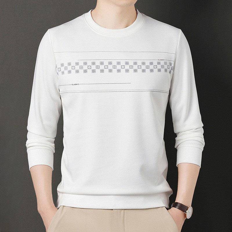 Herbst Neue Herren Langarm T-Shirt Herren Koreanischen Stil Lose Einfarbig Rundhals Pullover Männer L von Joom DACH