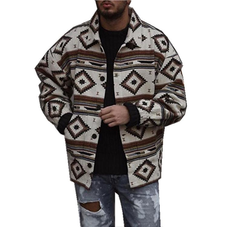 Herbst Neue Jugend Revers Bedruckte Jacke für Herren 3XL von Joom DACH