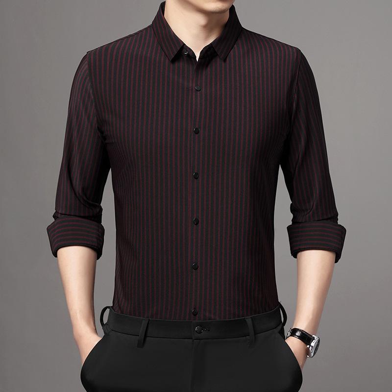 Herbst Neue Langarm Nahtlose Hemd Männer der Jugend Gestreiften Lose Koreanische XXXXL von Joom DACH