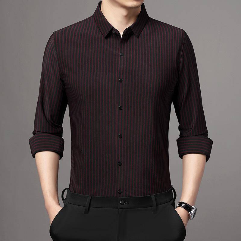 Herbst Neue Langarm Nahtlose Hemd Männer der Jugend Gestreiften Lose Koreanische XXXXL von Joom DACH