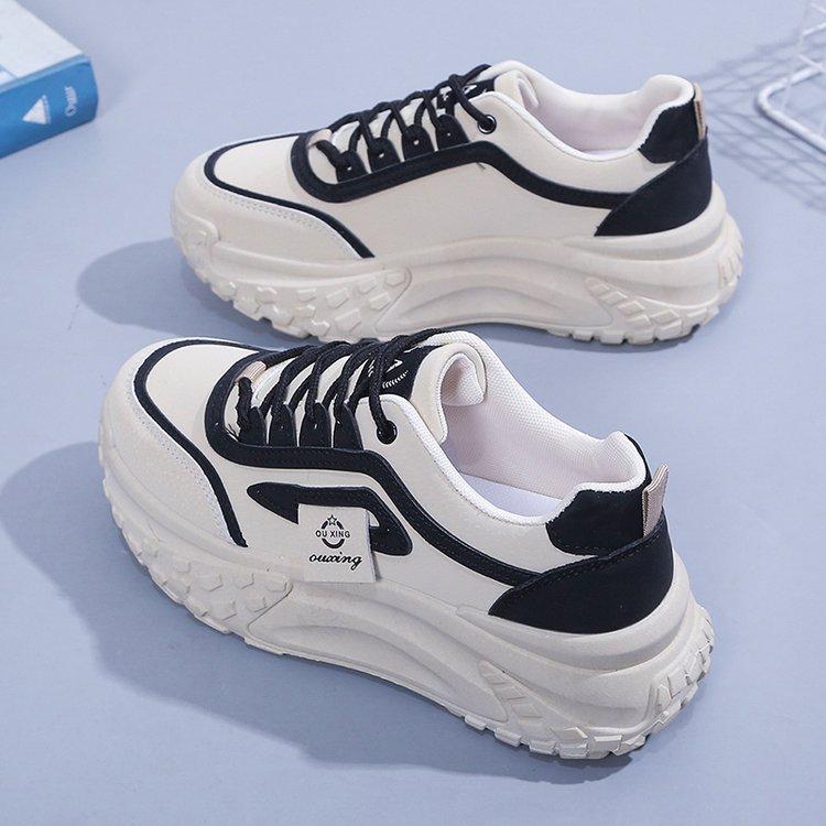 Herbst Neue Plateau Dicke Sohle Schuhe Mädchen Farblich Passend Mode Lässige Laufschuhe Sportliche Dad-Schuhe Damen 40 von Joom DACH