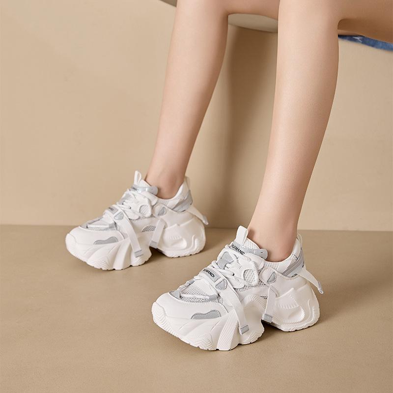 Herbst Neue Plateau-Sneaker Damen Spitzen-Farbblock-Schuhe Damen Höhenvergrößernde Einlegesohle Lässige Studentenschuhe 40 von Joom DACH